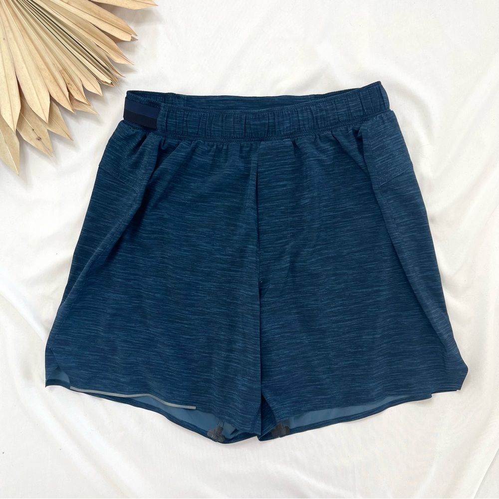 Lululemon Athletica Surge 6” Linerless Iron Blue True Navy Workout Gym Shorts